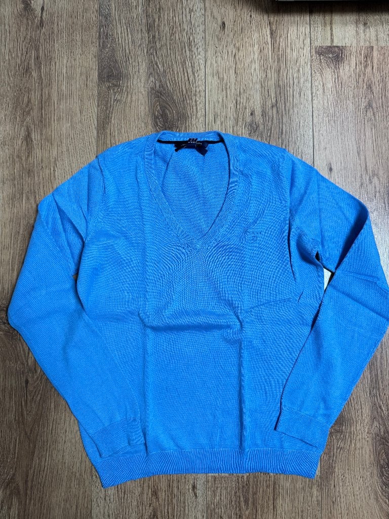 Gant V-neck trui - lichtblauw - mt M, Ophalen of Verzenden, Zo goed als nieuw, Maat 38/40 (M), Blauw