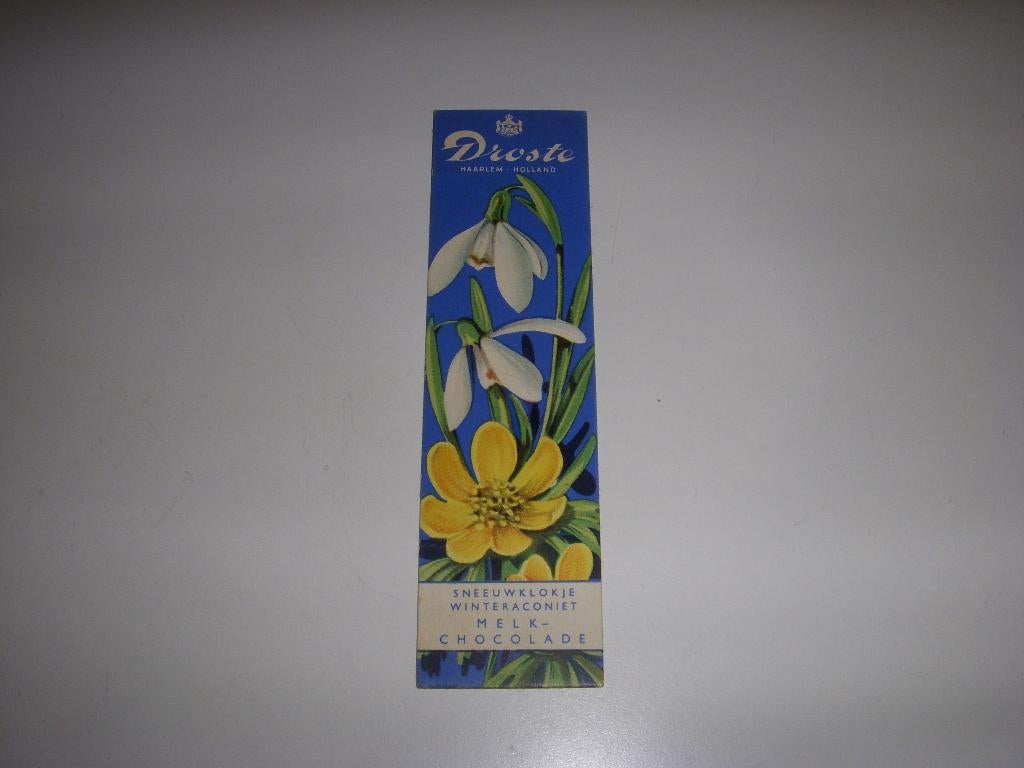 Boekenlegger/reclamekaartje Droste melk chocolade, Ophalen of Verzenden, Gebruikt, Reclame