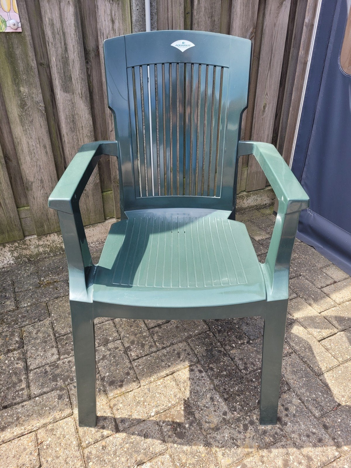 Tuinstoelen. Aquarius, groen, stapelbaar., Ophalen, Gebruikt, Kunststof, Stapelbaar