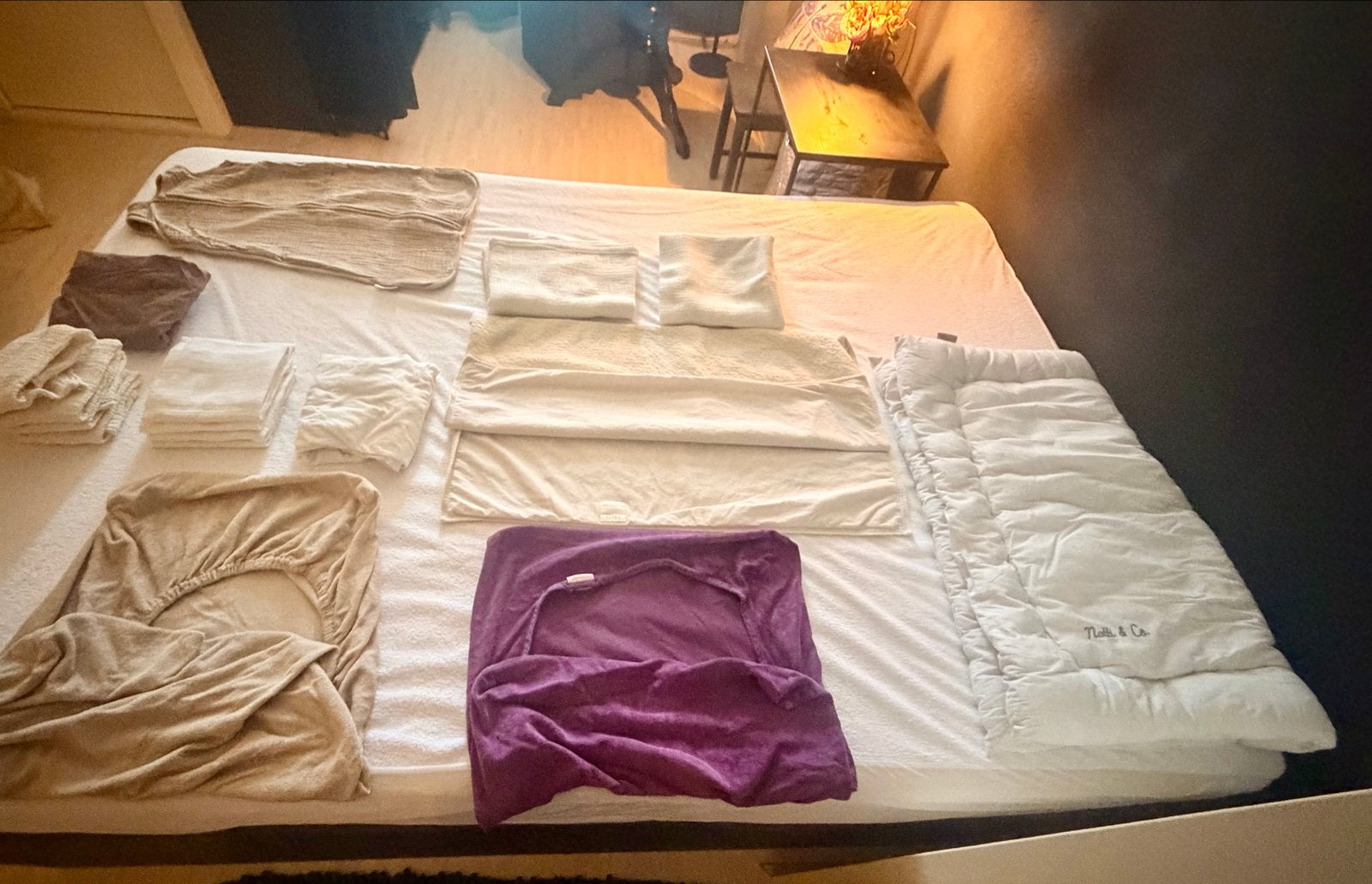 Een uitgebreid pakket babytextiel, Ophalen, Gebruikt, 70 cm, Meyco