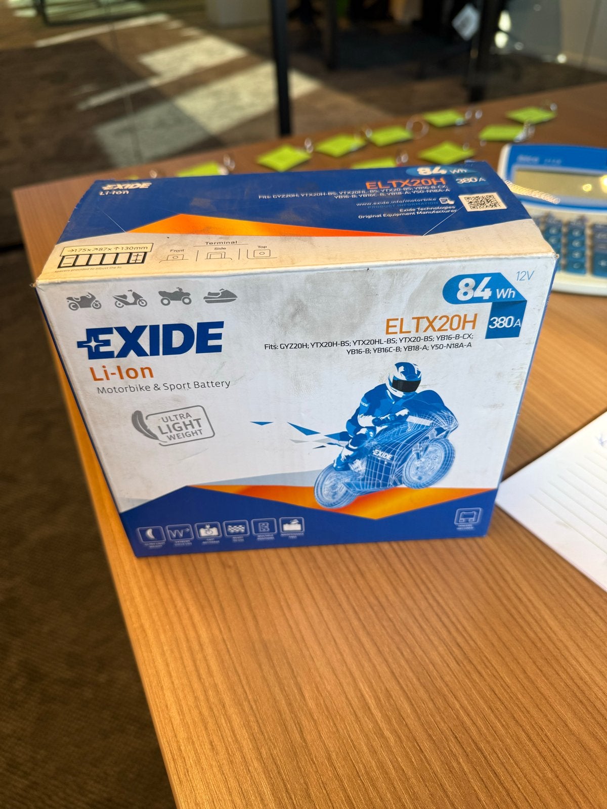 Nieuwe Exide Li-Ion Motoraccu EL-TX20H 380A, Ophalen, Nieuw