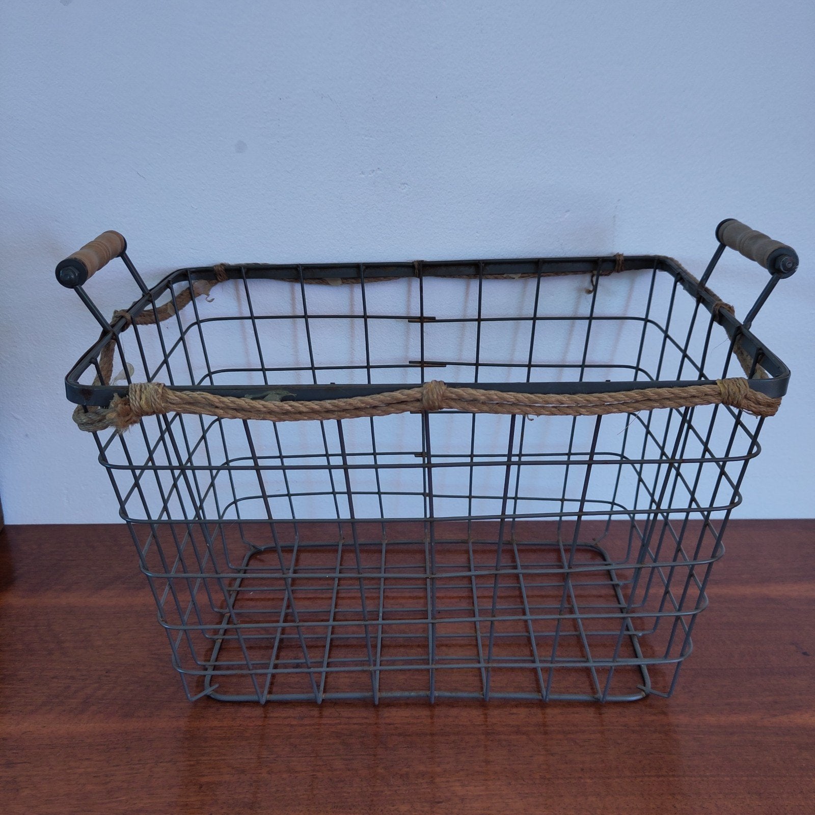 Brocante draadmetalen mand, Gebruikt, Mand, Ophalen of Verzenden, Metaal