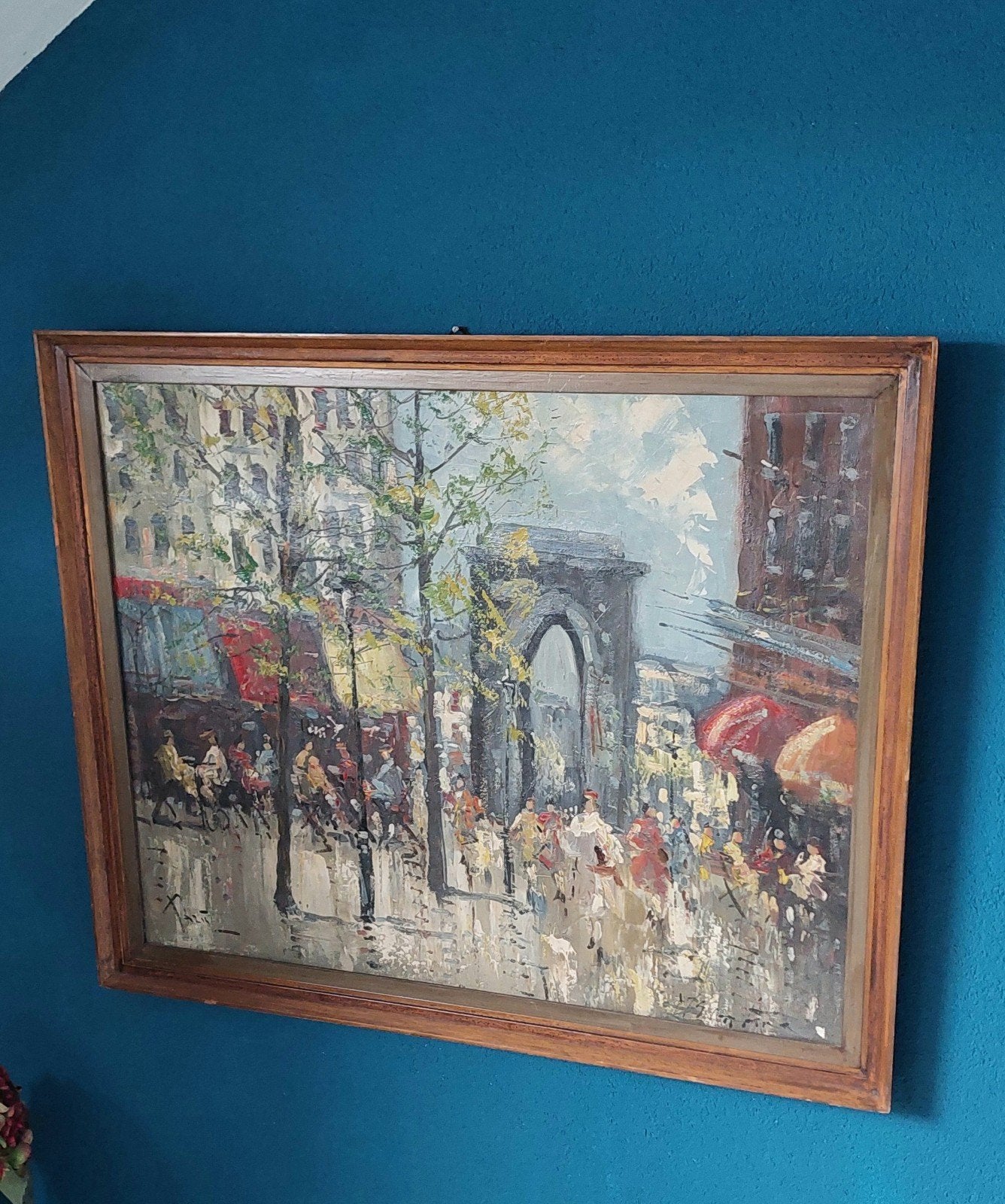 Olieverfschilderij Stadsgezicht met Arc de Triomphe, Ophalen
