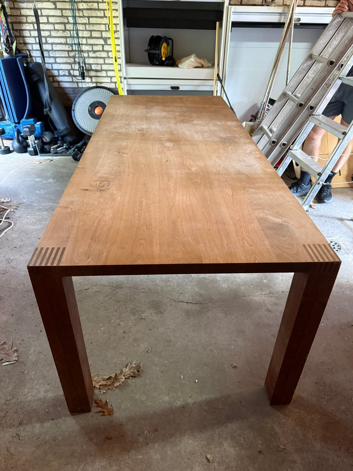 Walnoten houten eettafel, Gebruikt, 200 cm of meer, Vijf personen of meer, Rechthoekig