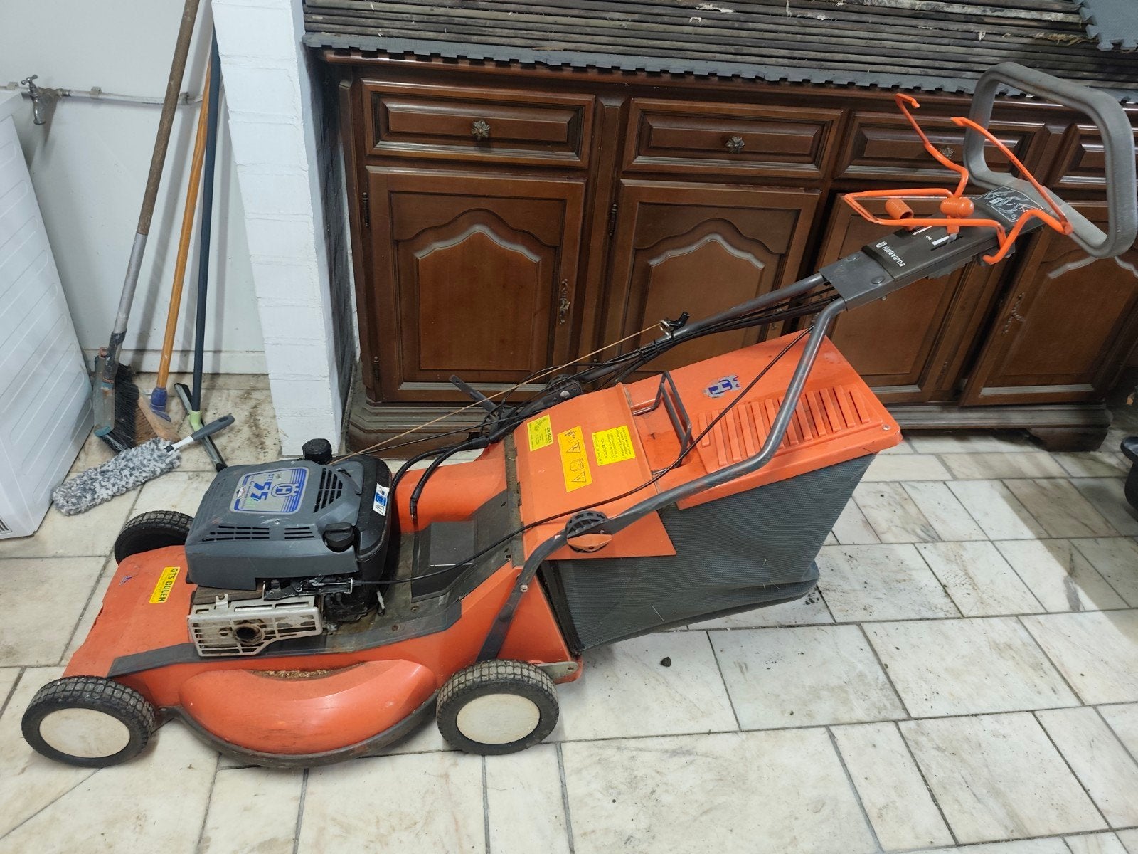 Grasmaaier Husqvarna, Ophalen, Cirkelmaaier, Gebruikt, Opvangbak