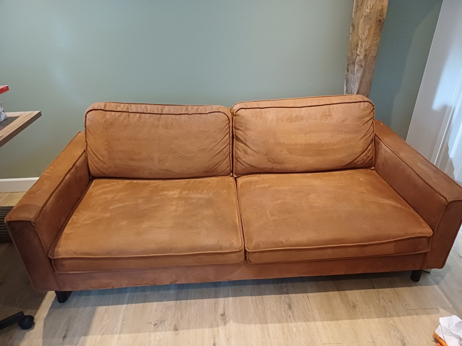2,5 zits bank cognac, Ophalen, Gebruikt, Tweepersoons, 75 tot 100 cm