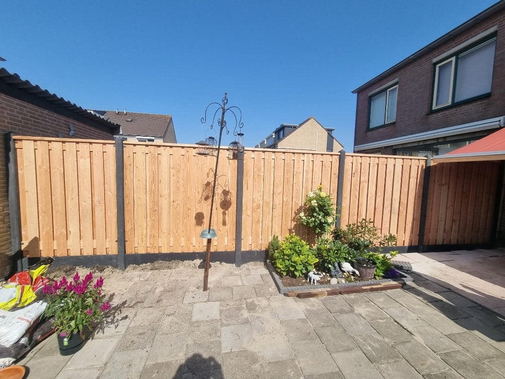 Hout beton schutting Douglas hout met antraciet betonsysteem, Ophalen, 1 tot 2 meter, Minder dan 3 meter, Nieuw