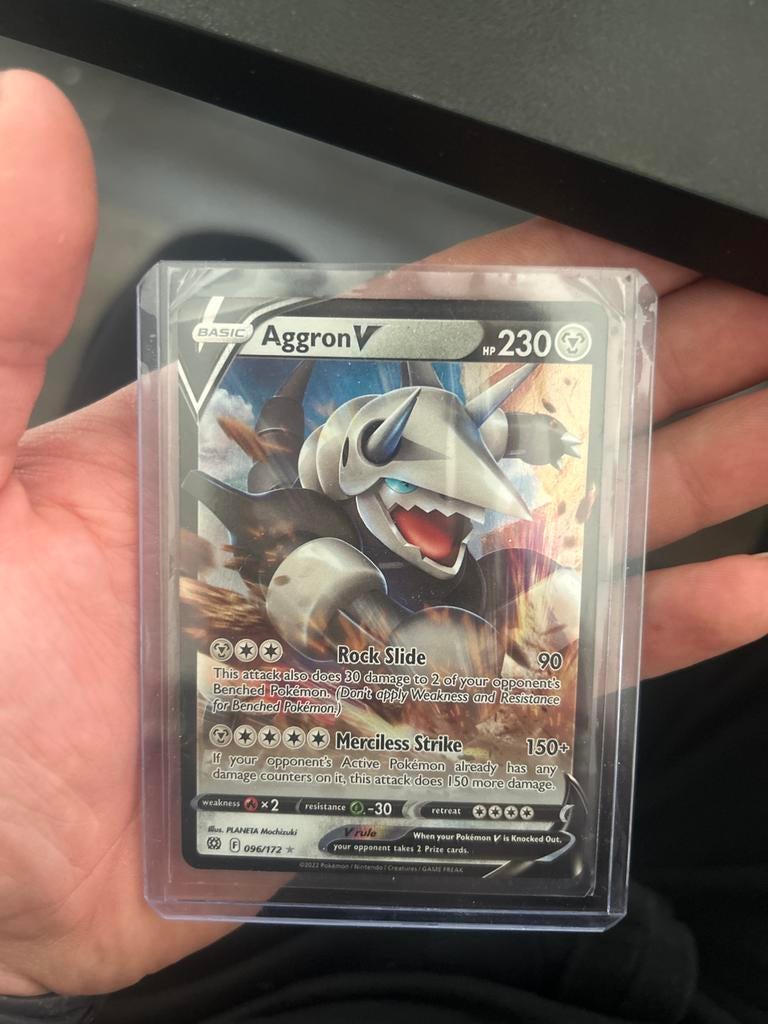 Aggron V Ultra Rare Brilliant Stars 096/172, Ophalen, Zo goed als nieuw, Losse kaart, Foil