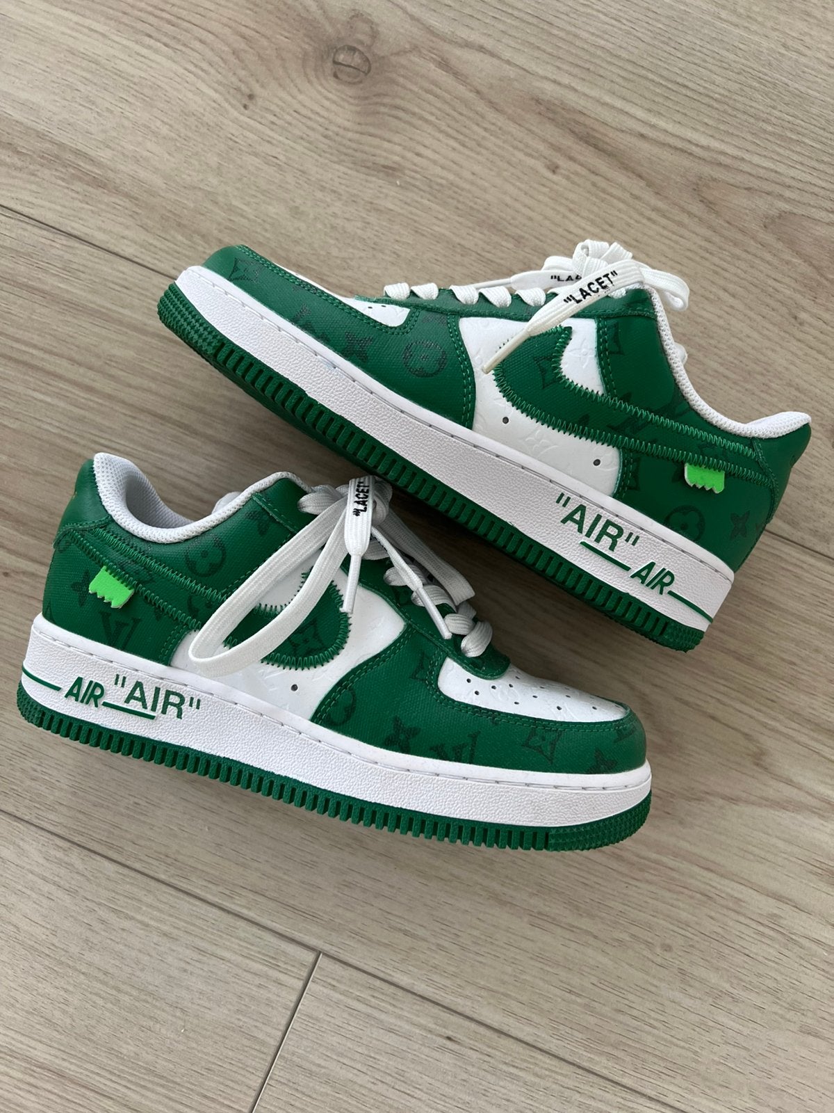 LV Nike Air Force 1 Groen Wit, Ophalen, Nieuw, Sneakers of Gympen