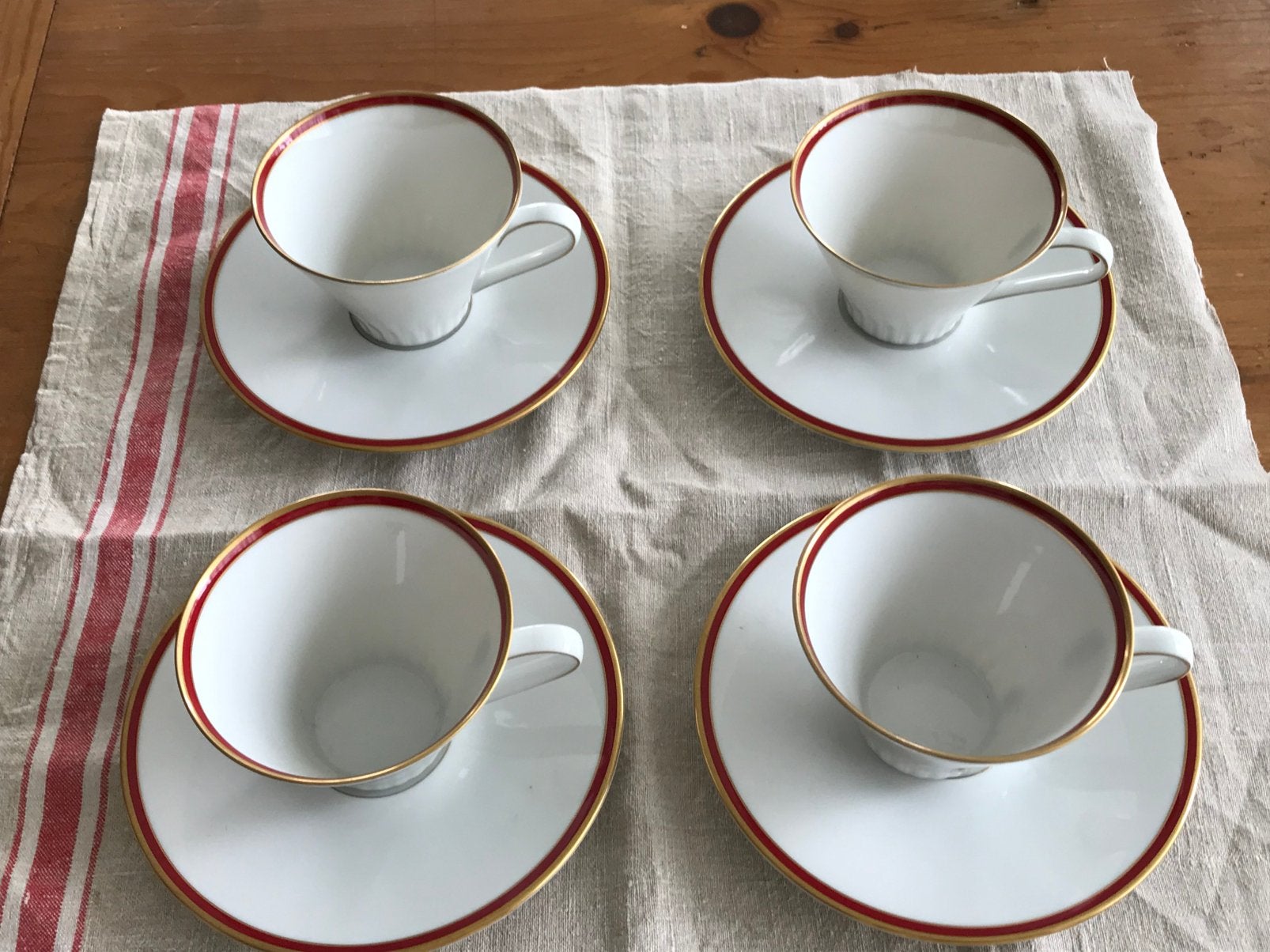 4 porseleinen kop en schotel  Vintage, Ophalen of Verzenden