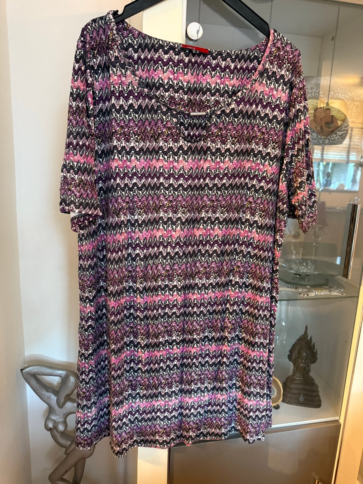 Xtwo Red jurk met zigzagpatroon, maat 46/48 (XL), Kleding | Dames, Ophalen of Verzenden, Gedragen, Paars, Jurk