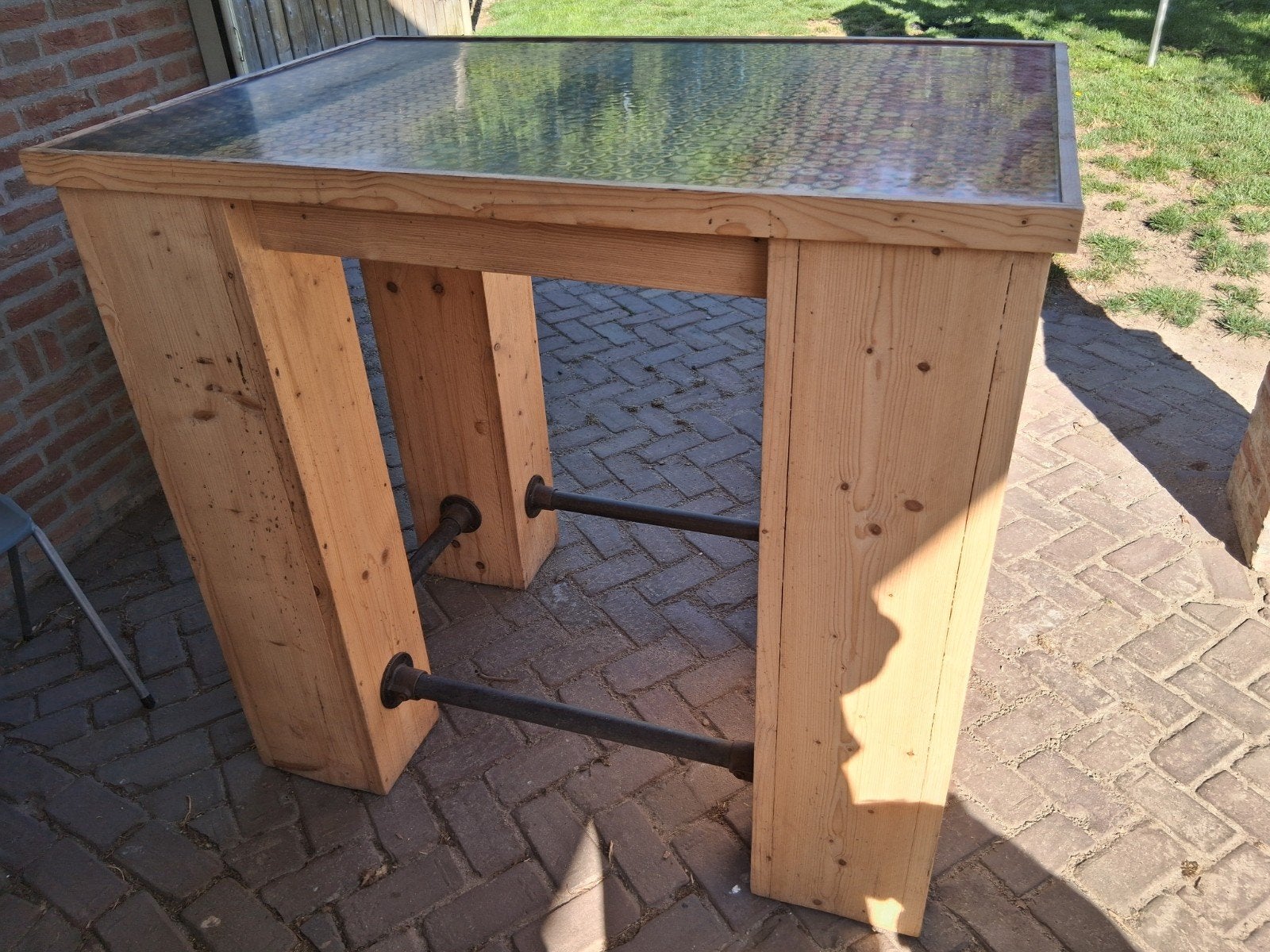 hangtafel, Ophalen, Zo goed als nieuw, Rechthoekig, Hout