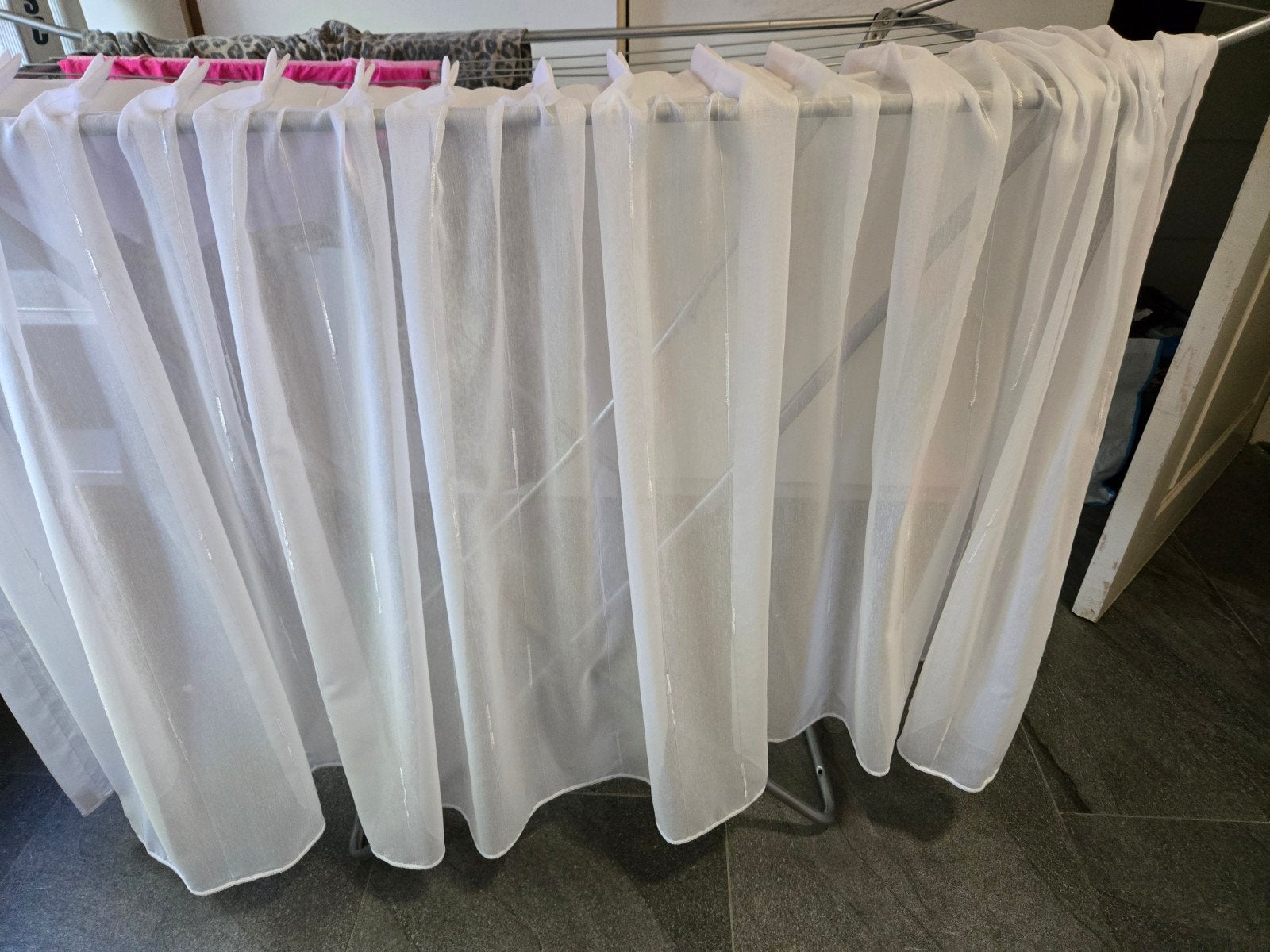 2x glasgordijn, Gebruikt, Wit, 95 cm, Gordijn