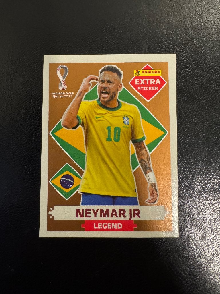 Panini Qatar 2022 Extra sticker Neymar Bronze, Ophalen of Verzenden, Zo goed als nieuw, Buitenlandse clubs, Poster, Plaatje of Sticker