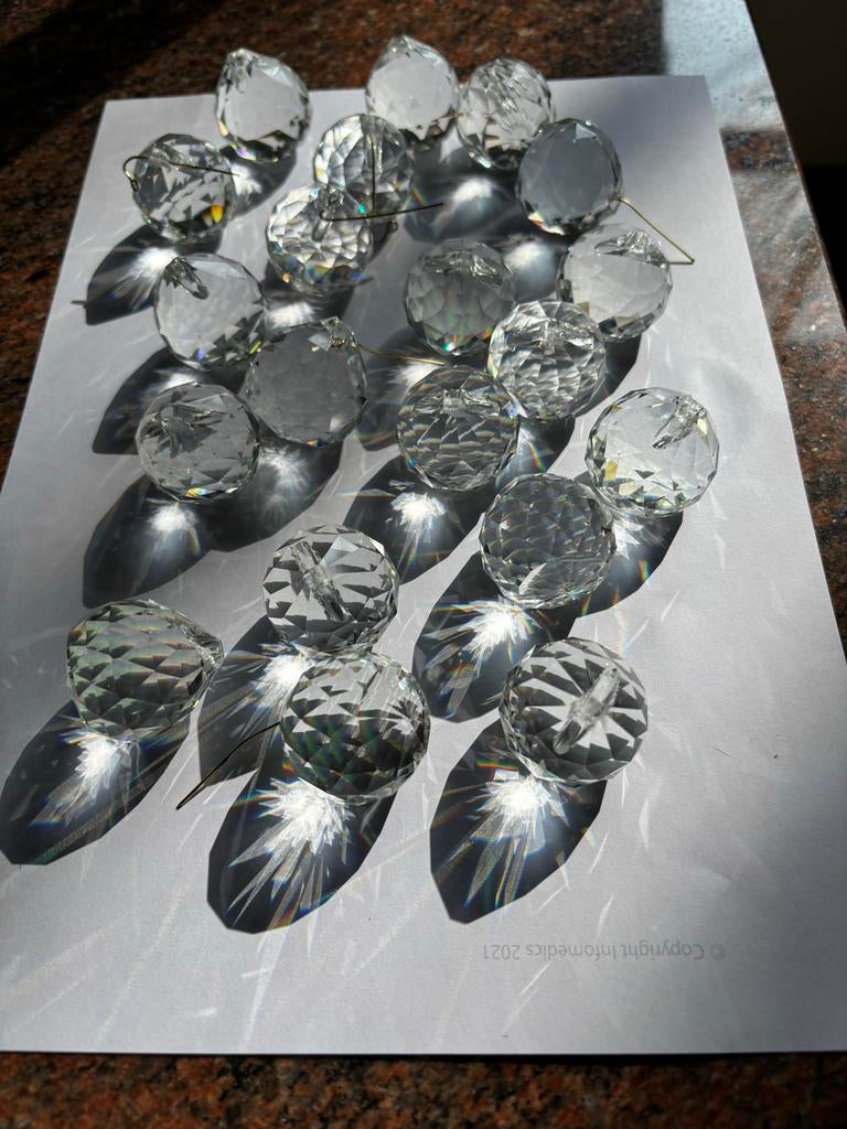 Kristallen Ballen 30 mm - Set van 18 voor Decoratie, Antiek en Kunst, Antiek | Glas en Kristal, Ophalen of Verzenden