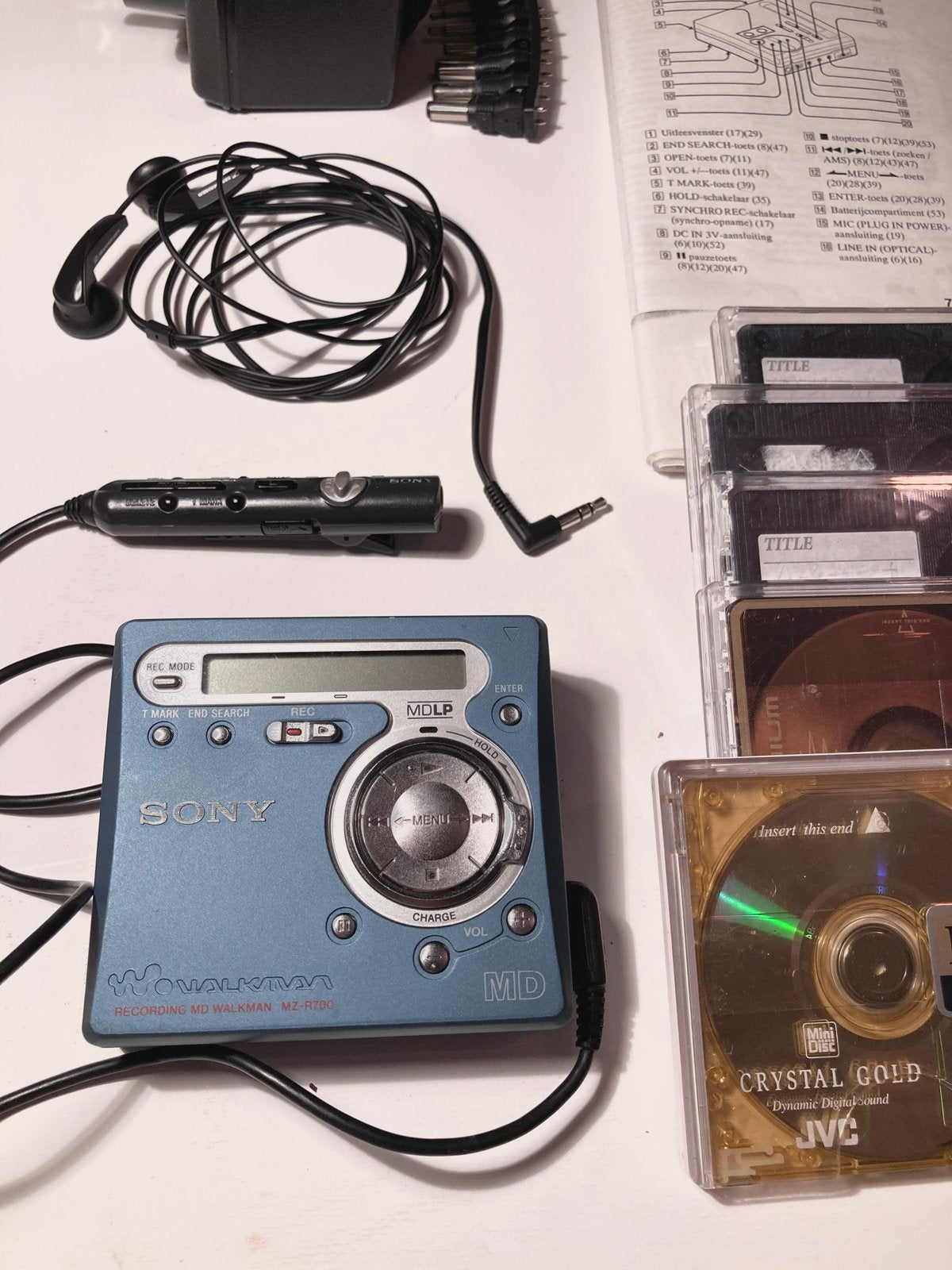 Sony MZ-R700 MD Walkman met accessoires en MD's, Ophalen of Verzenden, Minidisc-recorder