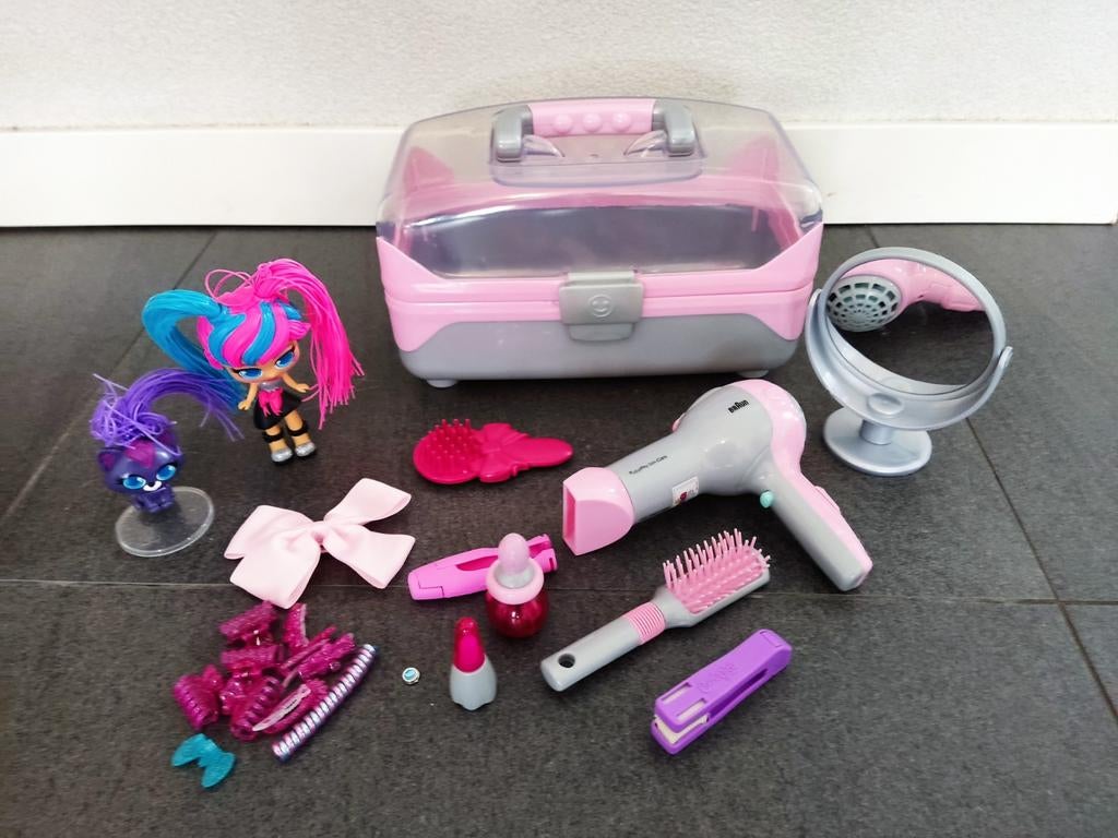 Kappersset met accessoires in koffer, Ophalen, Gebruikt, Meisje