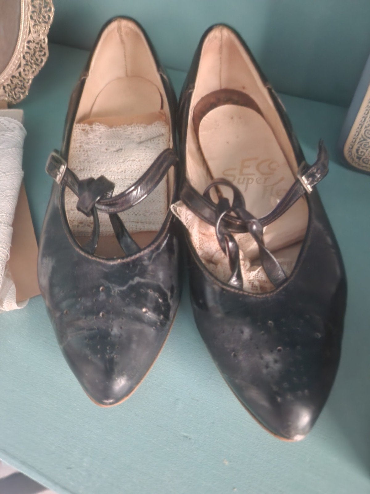 Vintage Zwarte Pumps met Bandje - Eco Super Flex, Pumps, Eco Super Flex, Zwart, Ophalen of Verzenden