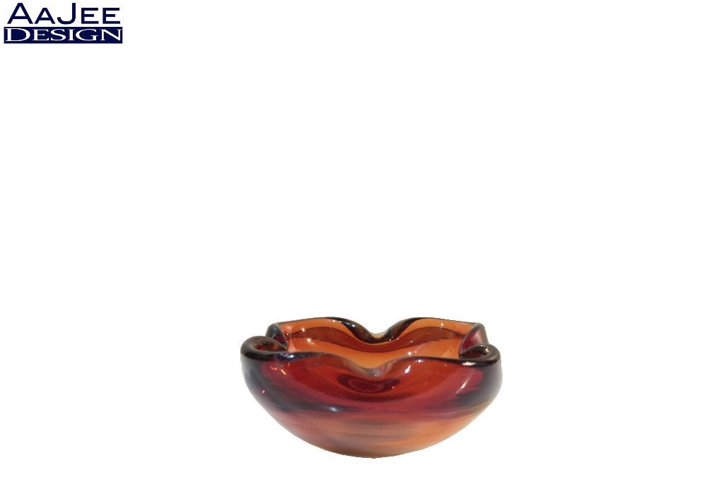 Murano – amberkleurig glazen schaaltje – handgemaakt, Antiek en Kunst, Ophalen of Verzenden