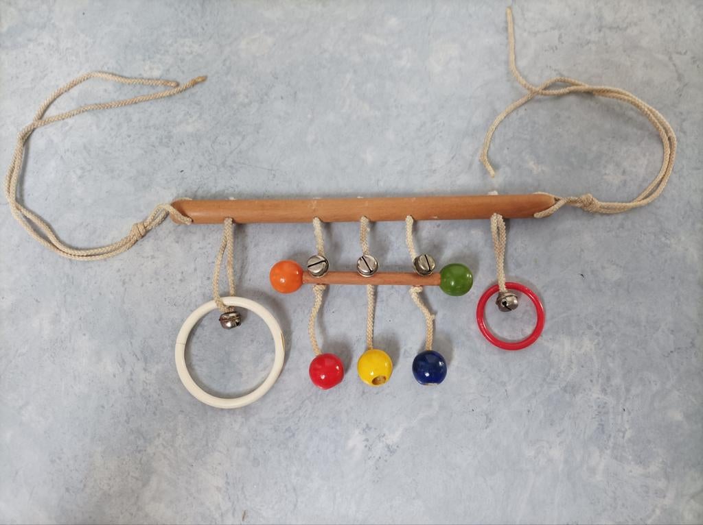 Vintage houten speelgoed voor in de box te hangen, Ophalen of Verzenden, Overige typen