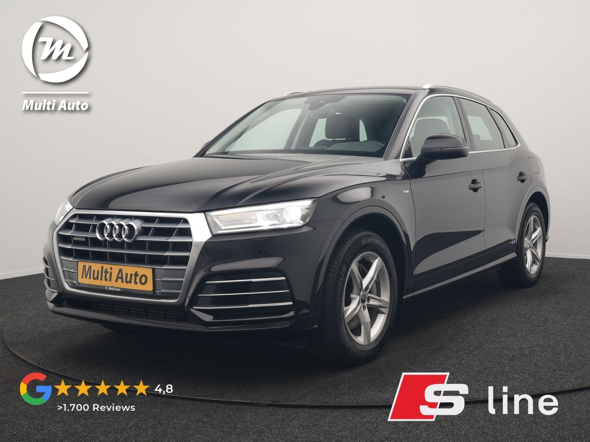 Audi Q5 50 TFSI e Quattro S Line PHEV 300pk Dealer O.H. | Tr, Auto's, Automaat, Dealer onderhouden, 2005 kg, Zwart
