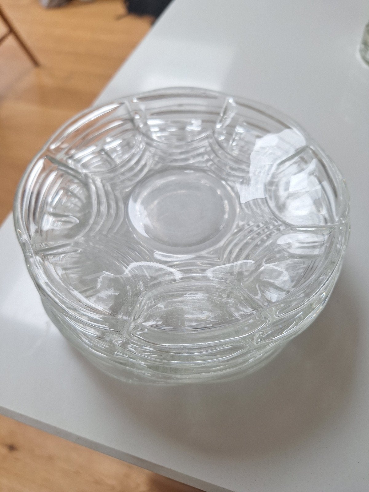 Glazen gebaksbordjes vintage, Antiek en Kunst, Ophalen