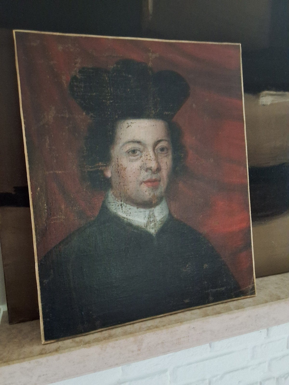 Antiek Portret Olieverf op Doek - Voor 1900 - 58x48 cm, Ophalen of Verzenden