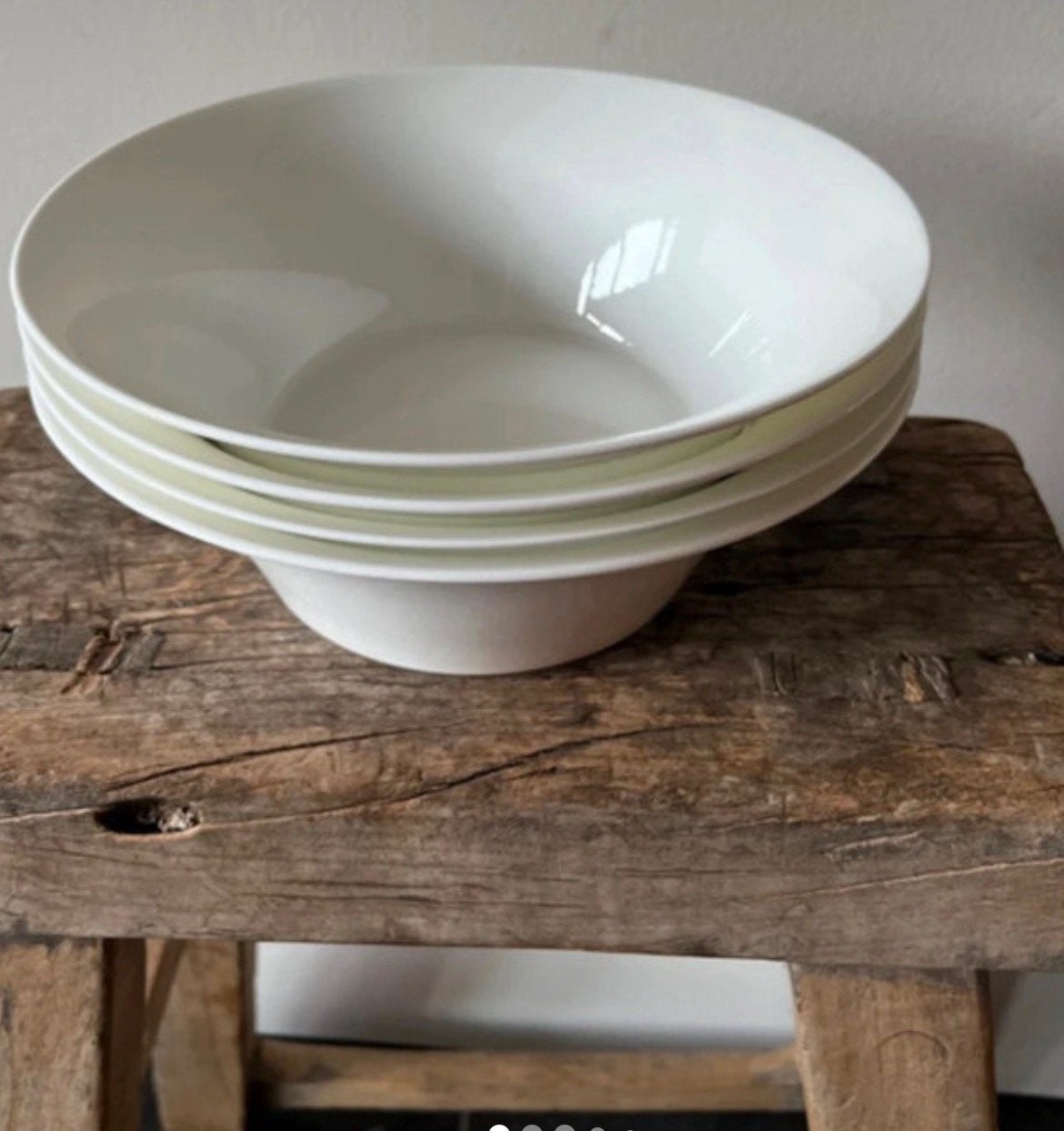 Vier diepe borden/kommen, fine bone china, Overige merken, Ophalen of Verzenden, Zo goed als nieuw, Bord(en)