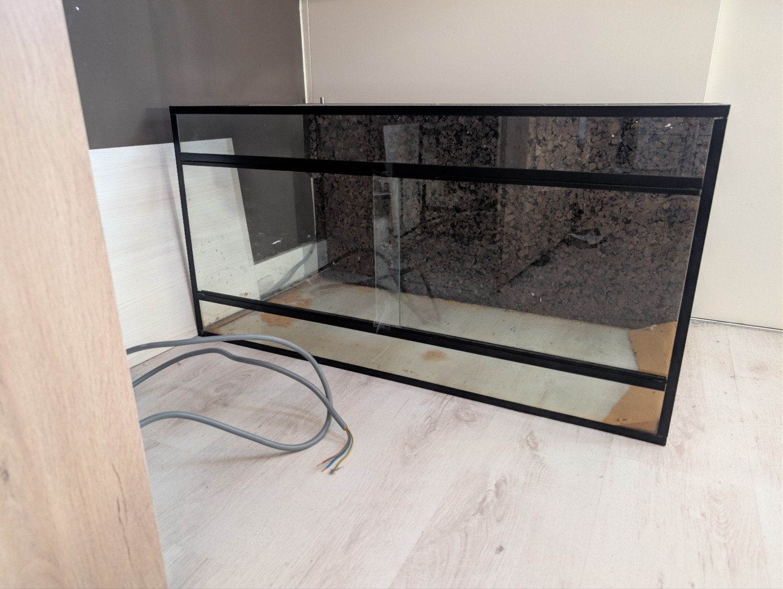 Glazen terrarium met kurk achterwand 100x50x50 cm, Ophalen, Gebruikt, Terrarium of Paludarium
