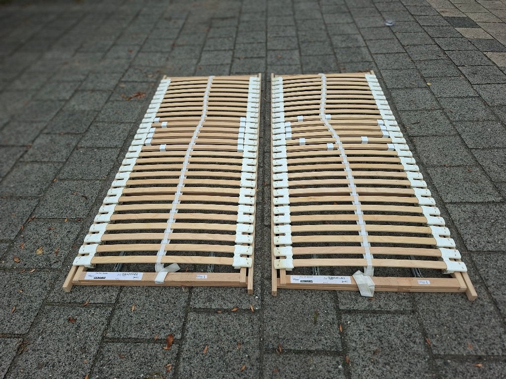 2 IKEA SULTAN LILLSELE opklapbare lattenbodems, 80 x 200, Huis en Inrichting, Slaapkamer | Matrassen en Bedbodems, Ophalen, Gebruikt