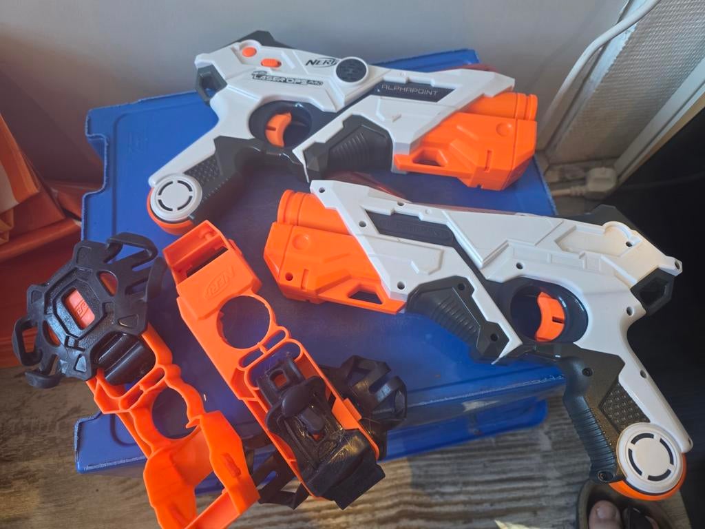 Nerf Laser Ops Alphapoint Laser Geweer Set, Ophalen of Verzenden, Gebruikt