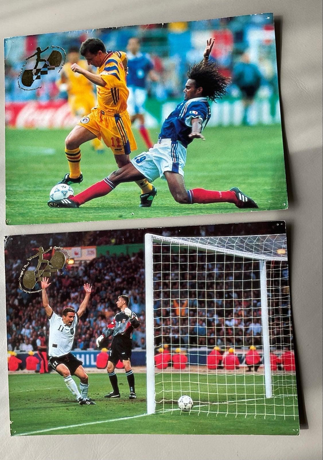 2 mega kaarten Voetbal De Stulp 1996 - Serie 912, Verzamelen, Sportartikelen en Voetbal, Gebruikt, Poster, Plaatje of Sticker