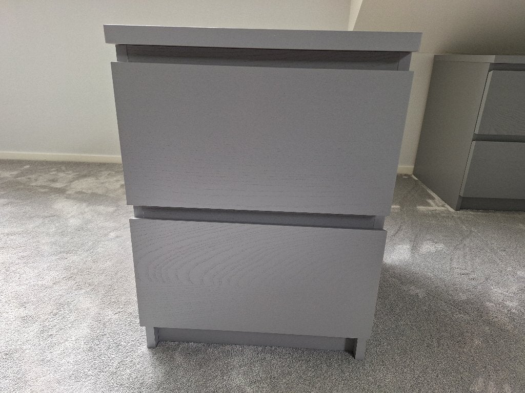 Ikea Malm Ladekast Nachtkastjes grijs, Ophalen, Minder dan 50 cm, 1 of 2 laden, Nieuw