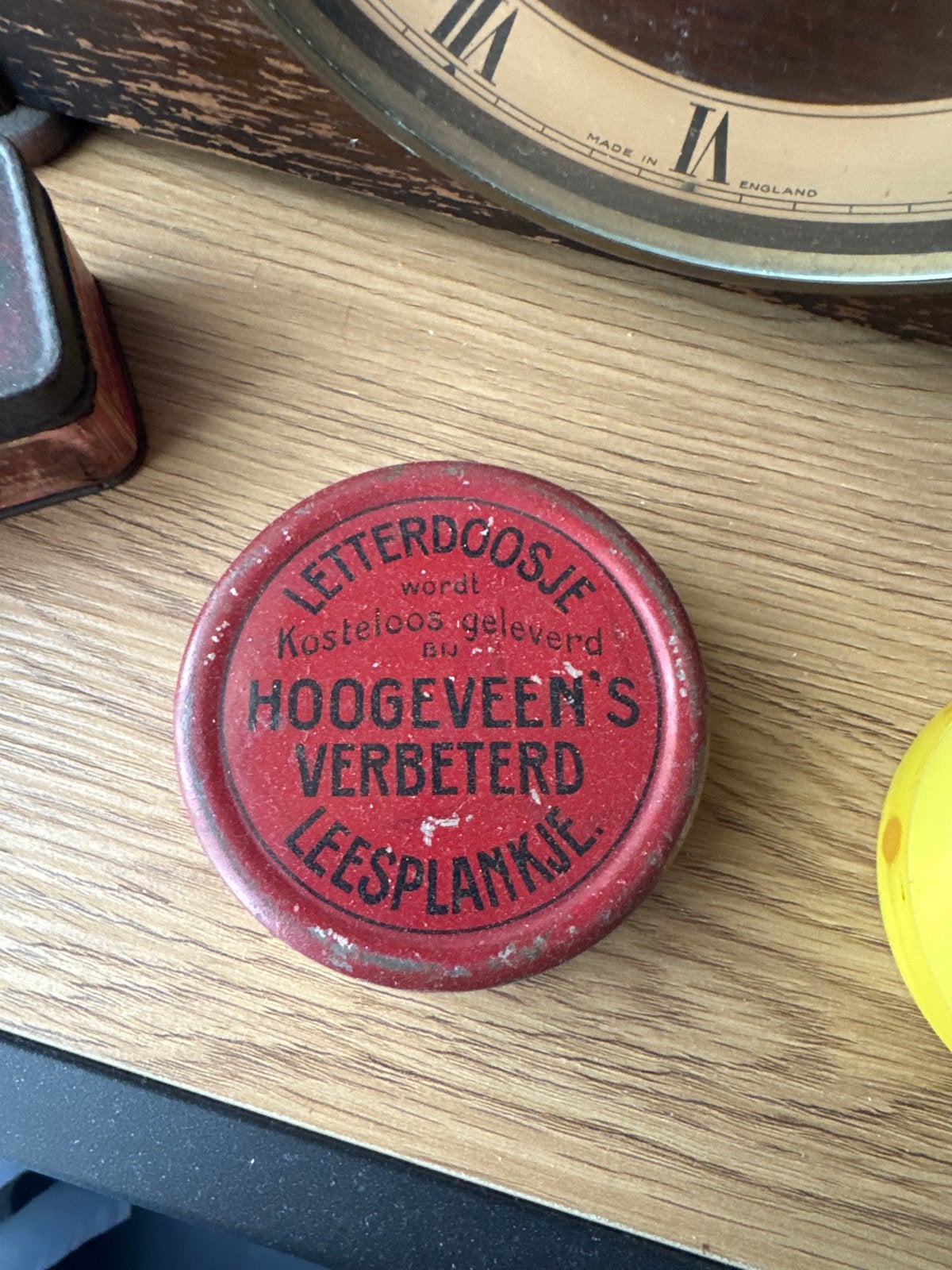Vintage Letterdoosje Hoogeveen's Verbeterd Leesplankje, Ophalen of Verzenden, Gebruikt