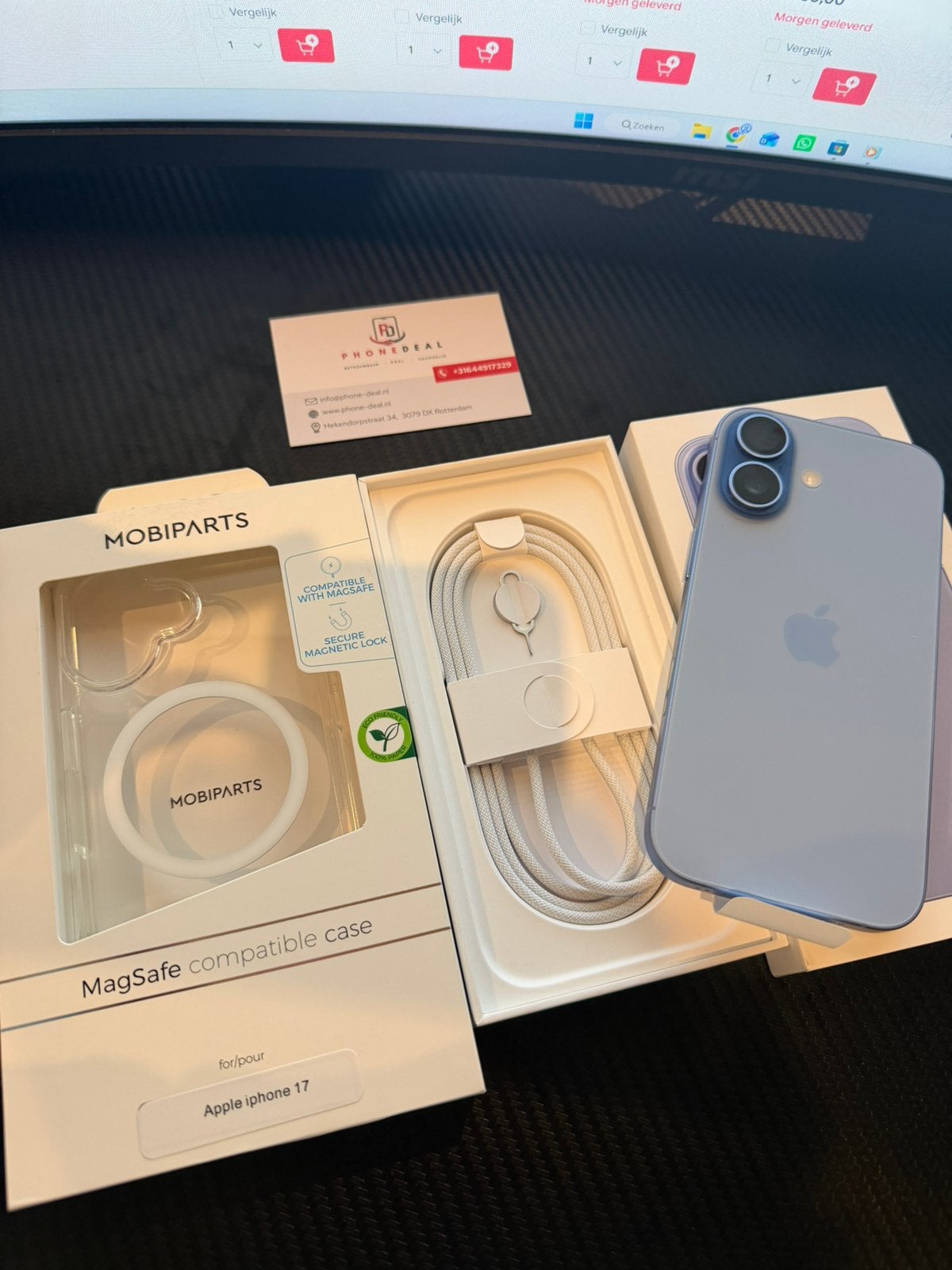 iPhone 17 256GB blauw Nieuw en Ongebruikt, Factuur  Garantie, 256 GB, Apple, Apple, Blauw