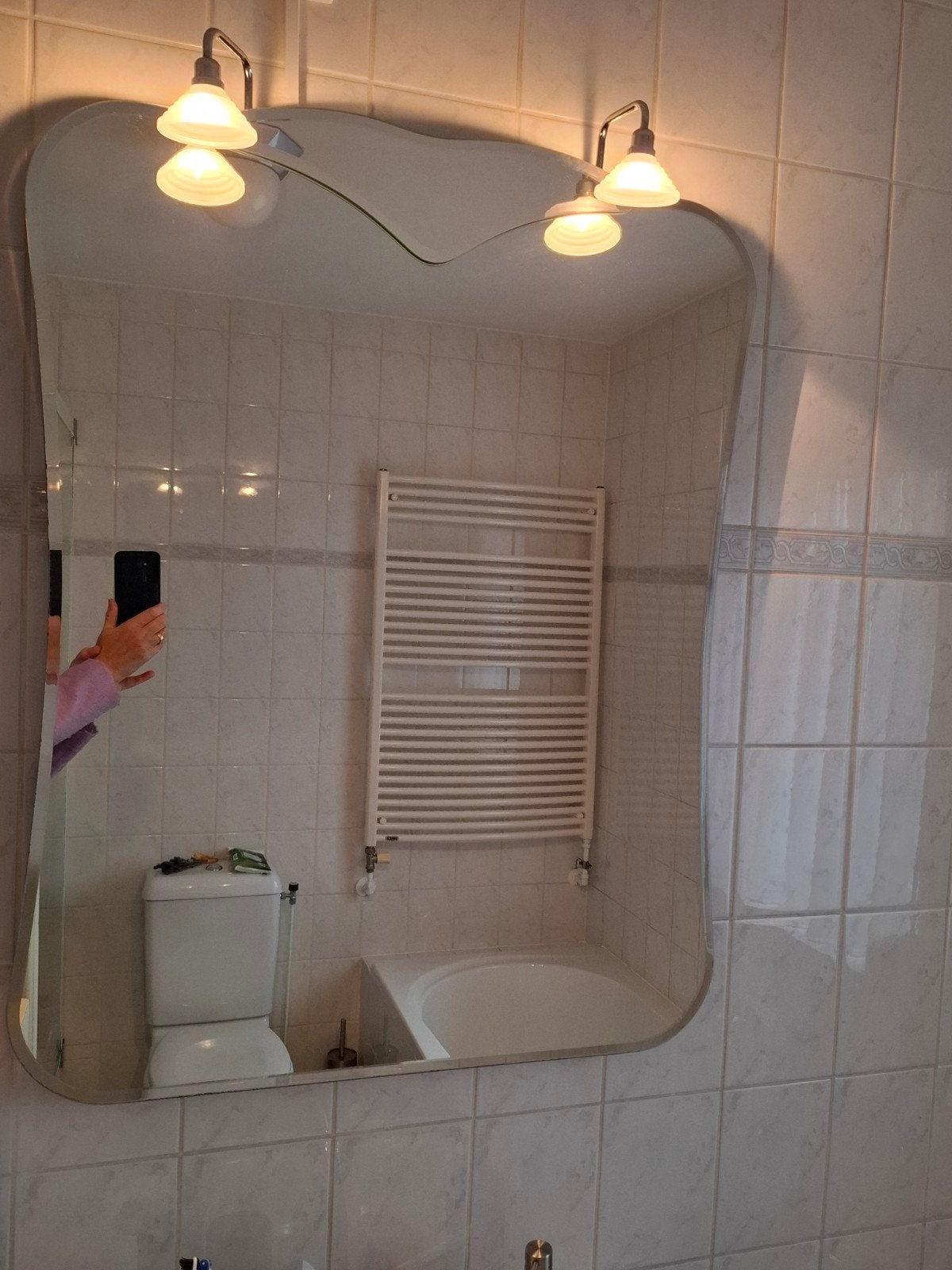 Badkamer spiegel met verlichting, Ophalen, Gebruikt