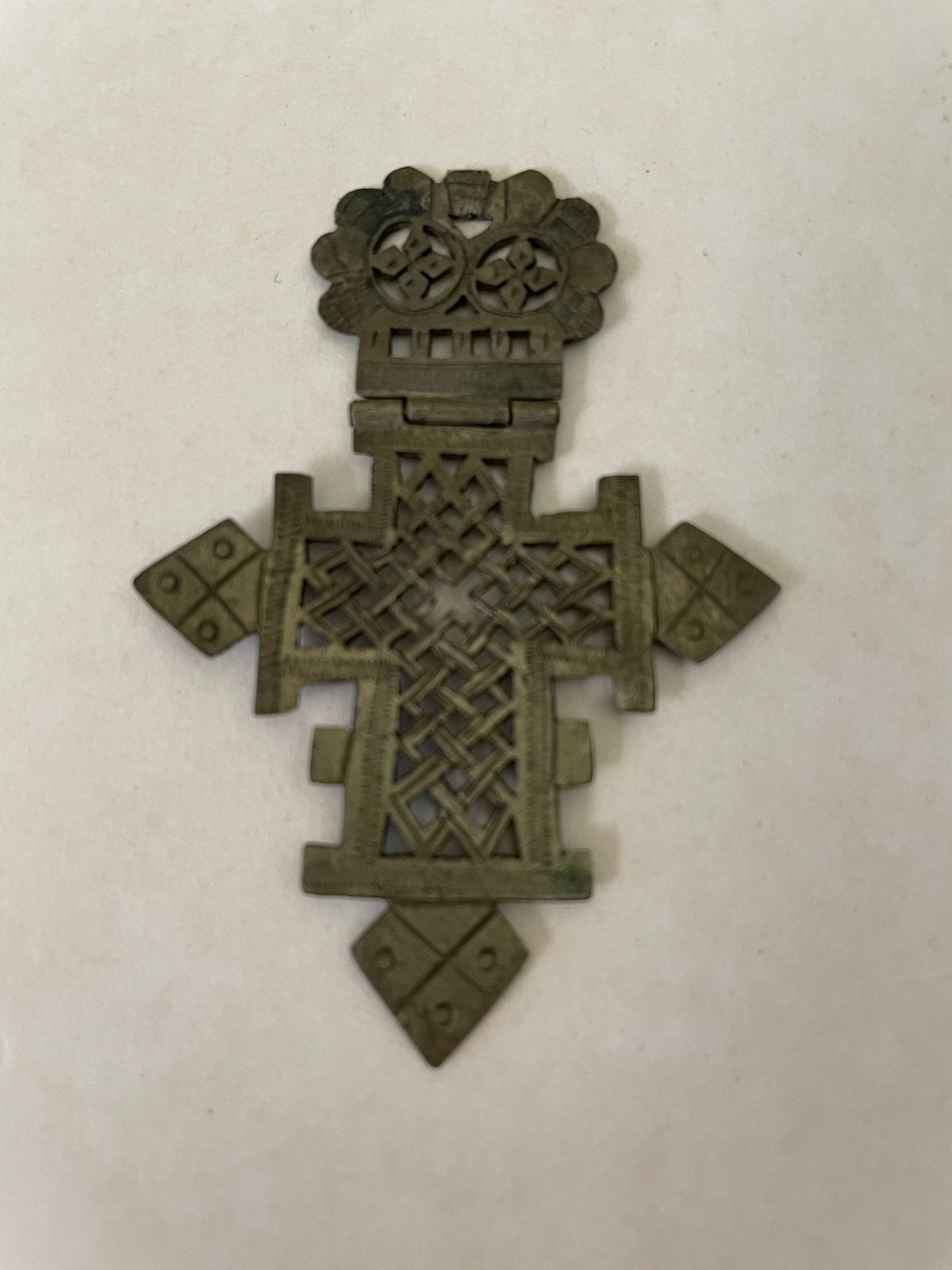 Antieke Ethiopische Koptische Kruishanger - Zilver/Brons, Antiek en Kunst, Ophalen of Verzenden