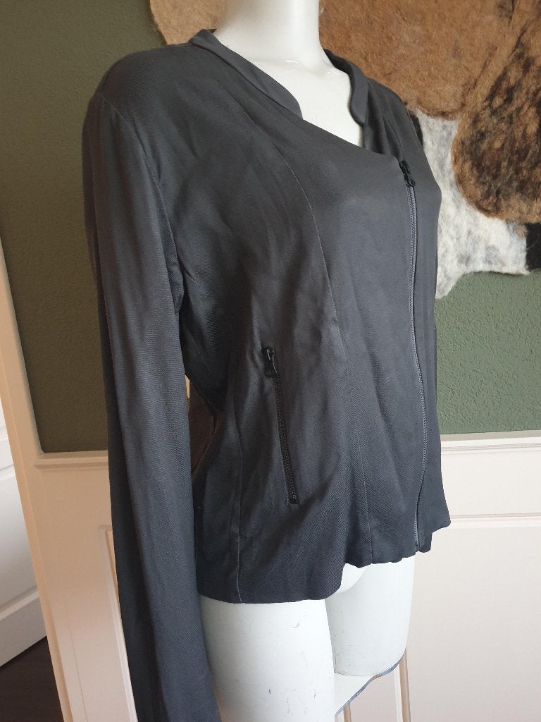 Turnover fantastisch grijs biker jasje jas mt 38 M, Maat 38/40 (M), Verzenden, Turnover, Zo goed als nieuw