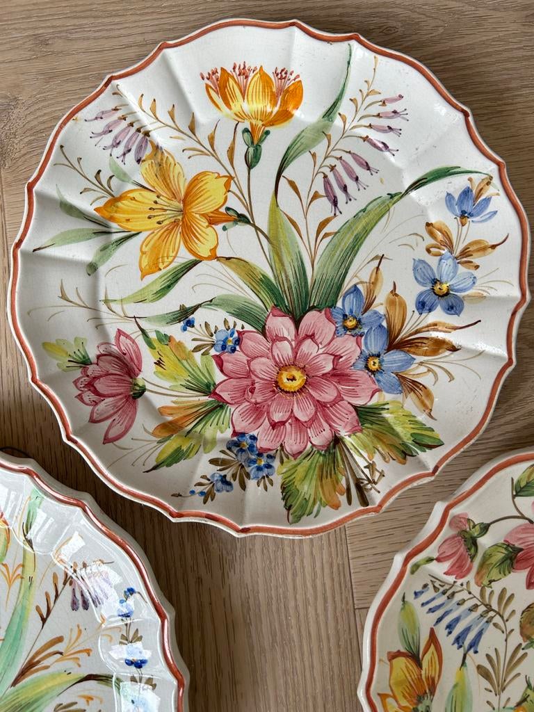 Set van 3 Handgeschilderde Italiaanse Keramische Borden, Antiek en Kunst, Ophalen of Verzenden