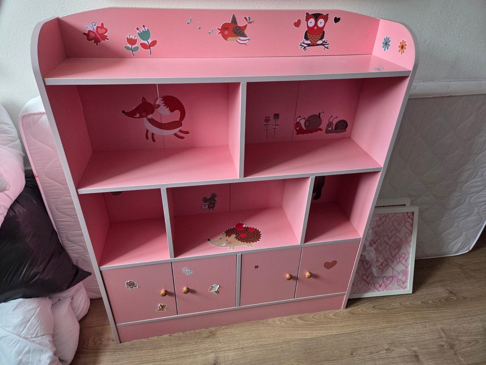 Roze Kinderkast met Dierenprint - 118x99x24 cm, Ophalen, Gebruikt, Kast, 105 cm of meer