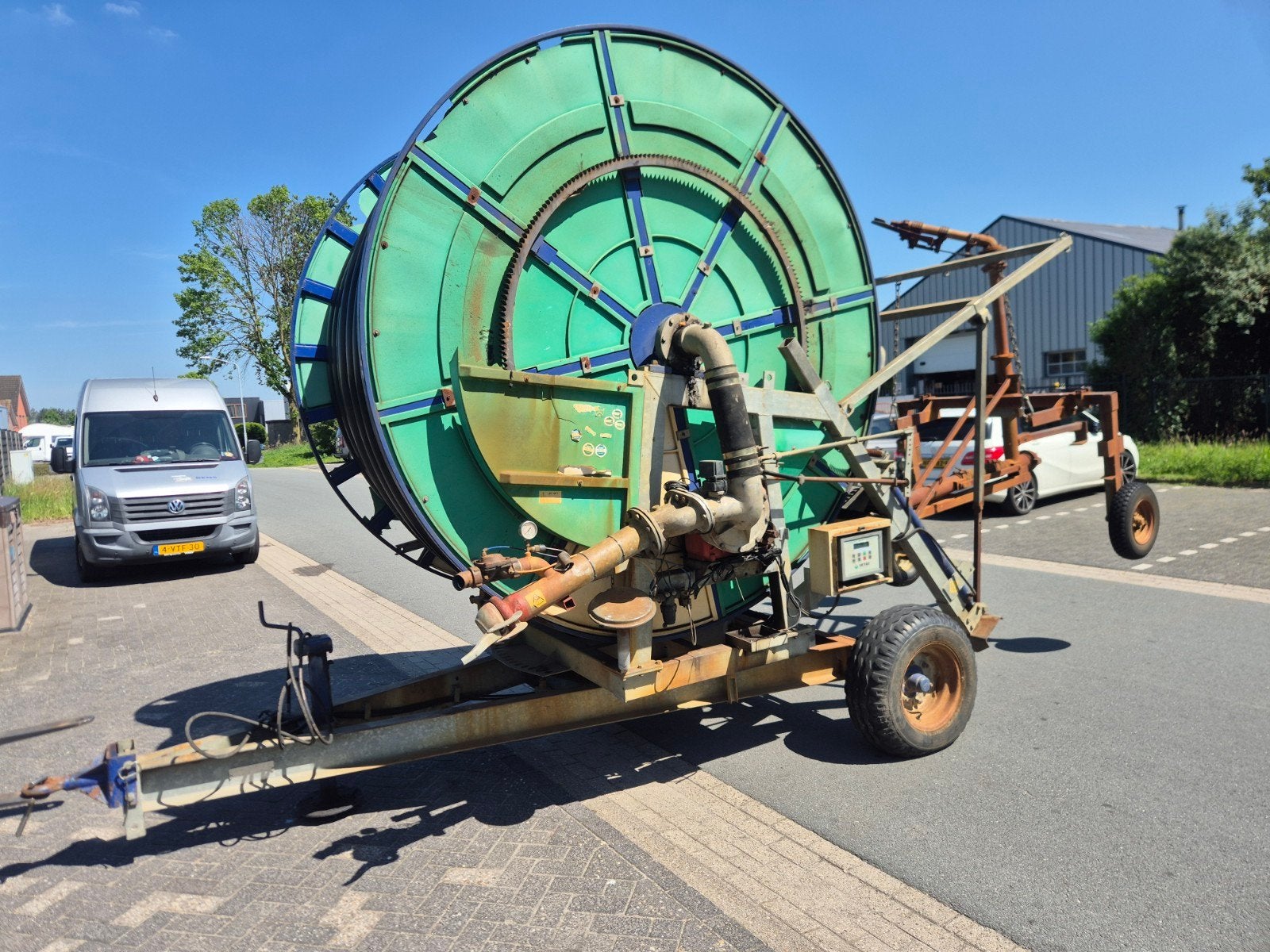 IRTEC haspel 100x350m en pompset, Ophalen of Verzenden, Beregening en Drainage