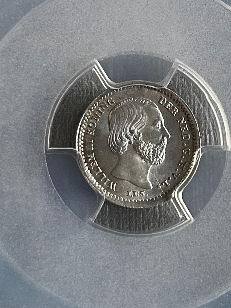 5 cent 1850 FDC PCGS MS68, Postzegels en Munten, Munten | Nederland, Koning Willem III, Zilver, Ophalen of Verzenden, Losse munt
