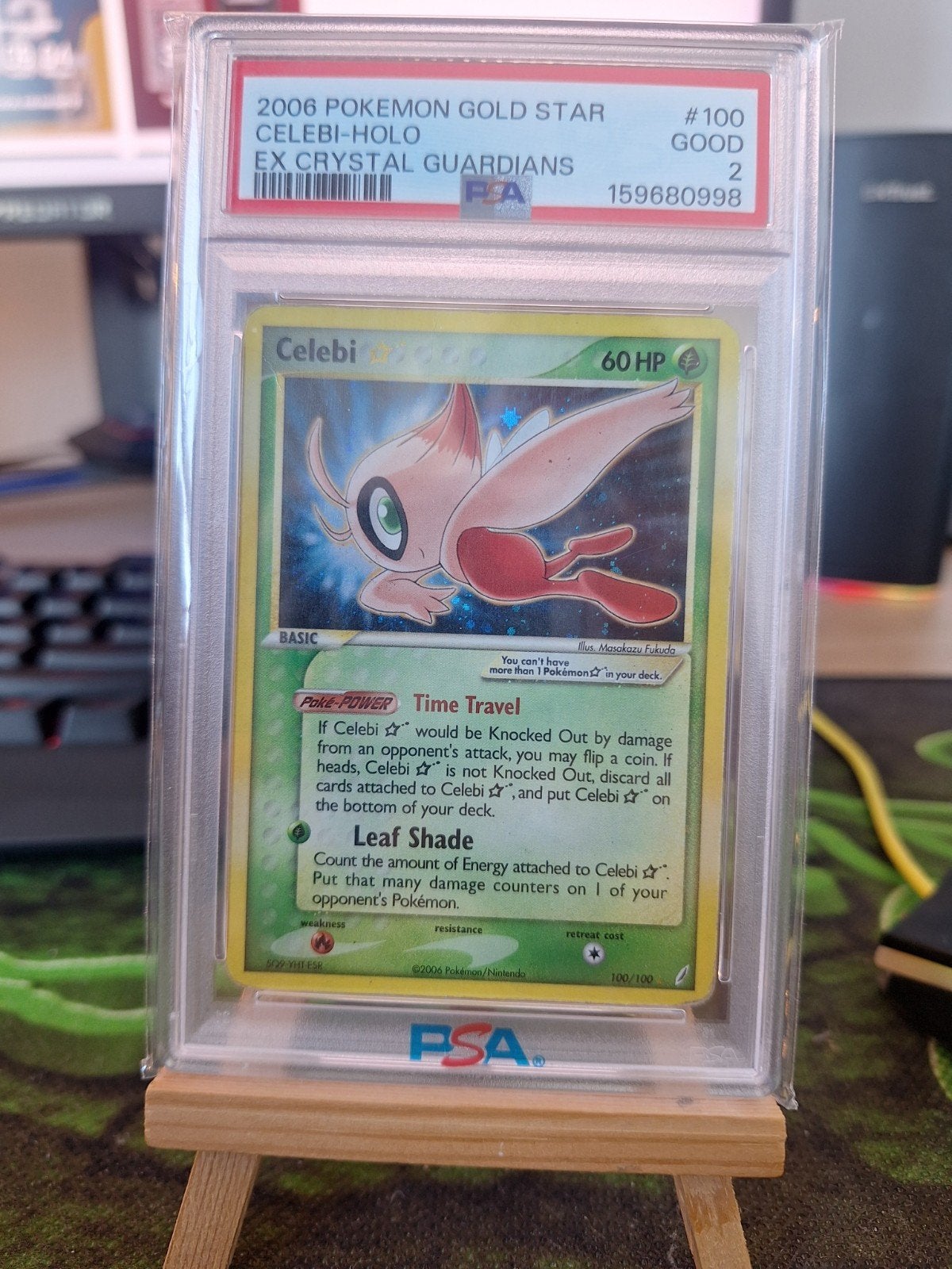 Celebi Gold Star Holo EX Crystal Guardians, Ophalen, Gebruikt, Losse kaart, Foil