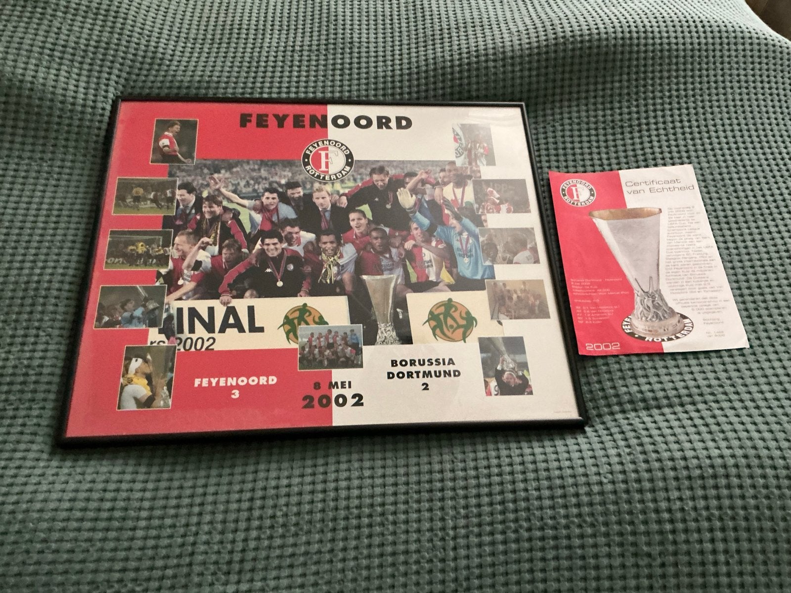 Feyenoord UEFA Cup Winnaars 2002 Ingelijste Poster + Certifi, Verzamelen, Ophalen of Verzenden, Zo goed als nieuw, Feyenoord, Poster, Plaatje of Sticker