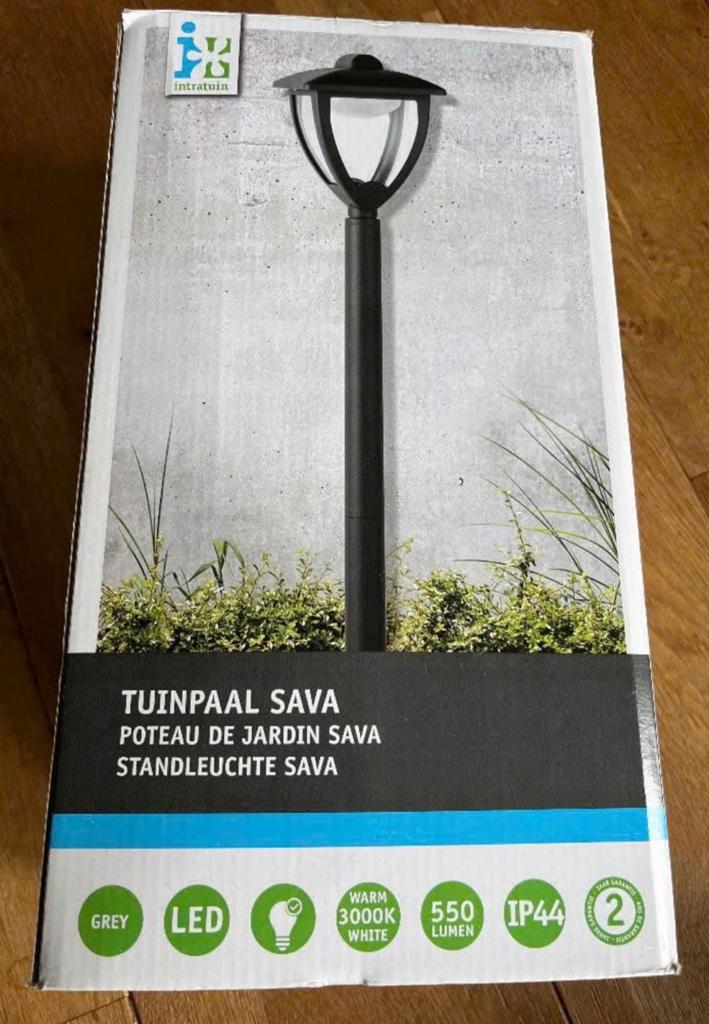 Intratuin Tuinpaal Sava LED Buitenlamp Antraciet 100cm, Tuin en Terras, Buitenverlichting, Minder dan 50 watt, Staande lamp, Aluminium
