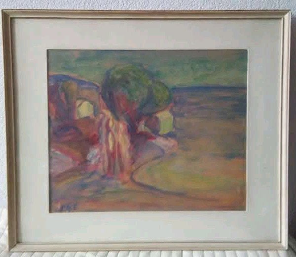 Aquarel met figuren begin midden 20e eeuw Expressionisme, Ophalen of Verzenden