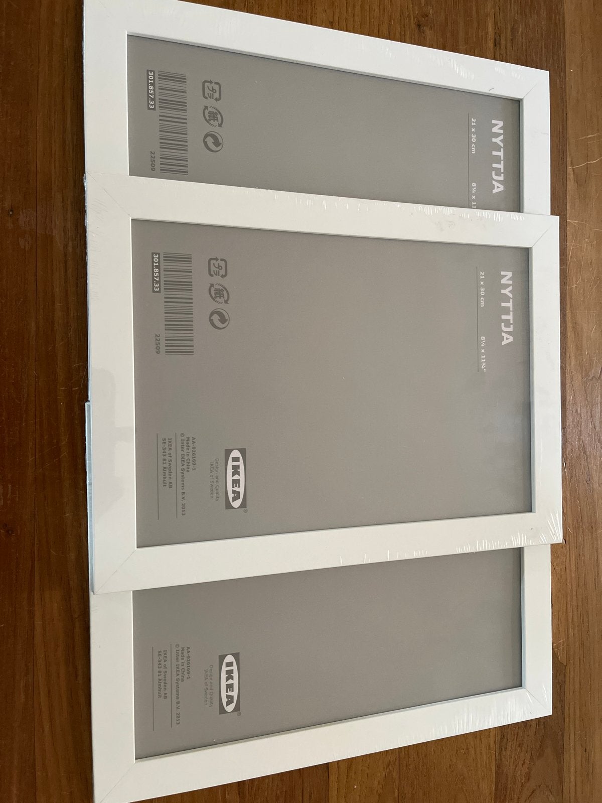 IKEA NYTTJA Fotolijsten Wit 21x30 cm (3 stuks), Ophalen, Kunststof, Nieuw, Fotolijst