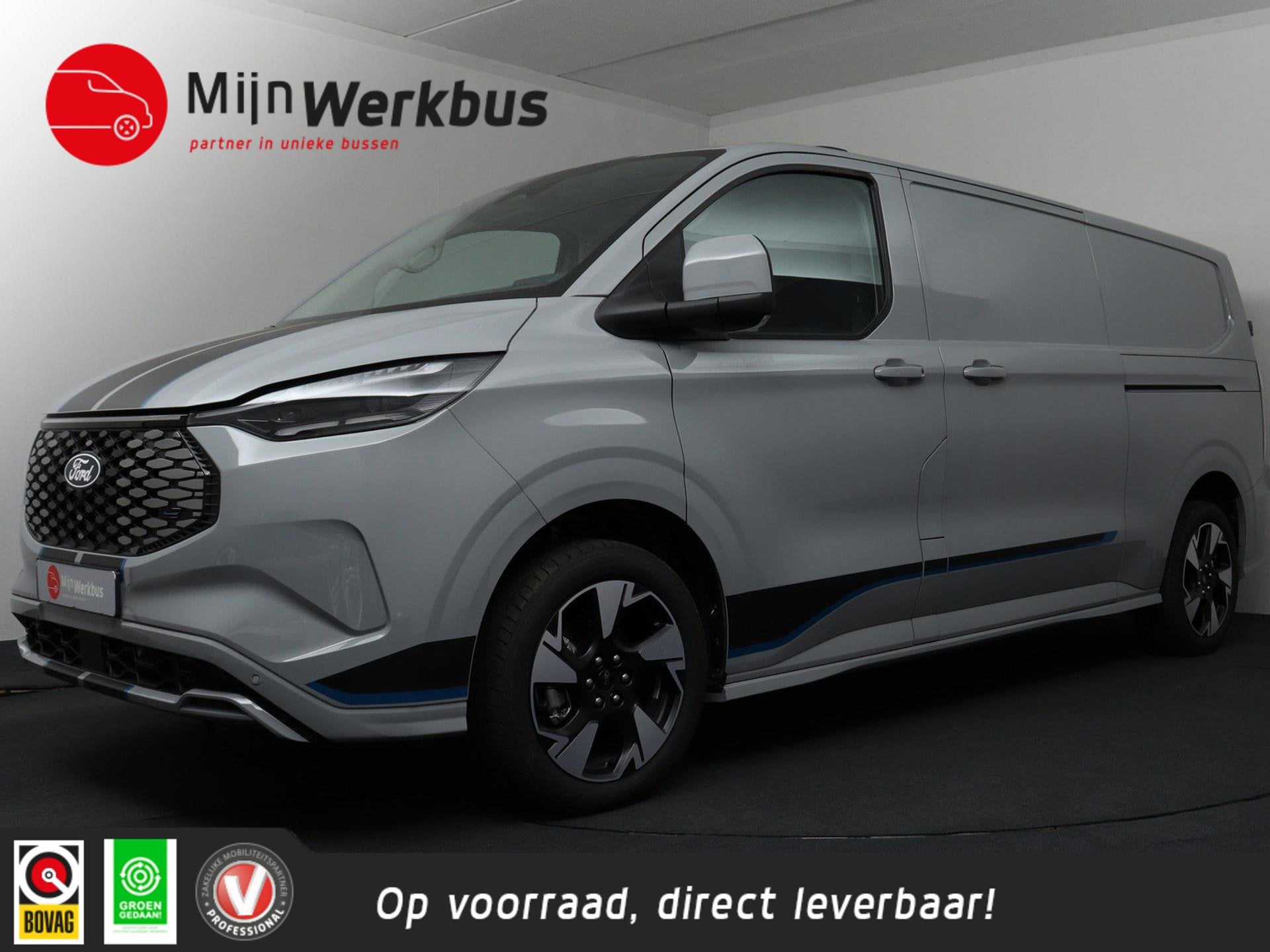 Ford E-Transit Custom 320 L2H1 Sport | Adaptief Cruise Contr, Automaat, 470 min, 218 pk, Nieuw