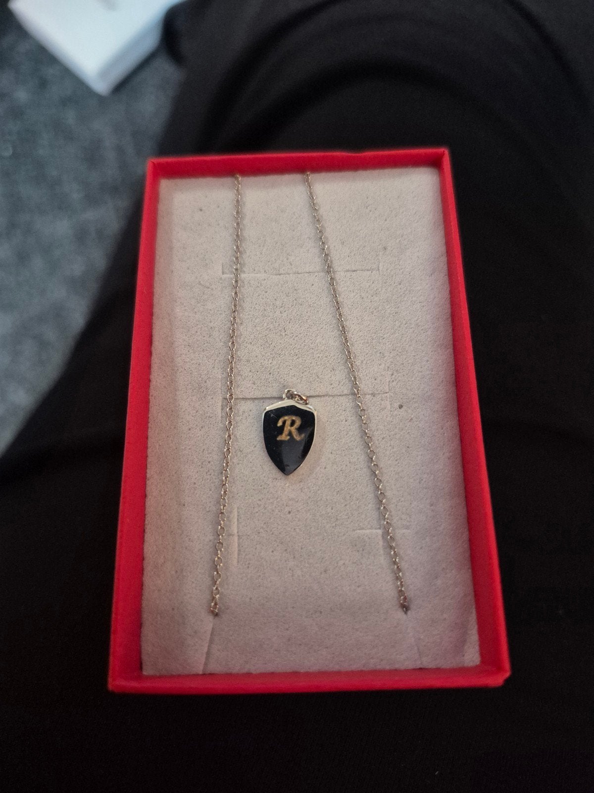 Nieuwe zilveren ketting met schild letter R s925 45 cm, Ophalen of Verzenden, 17 tot 18, Zilver, Dame