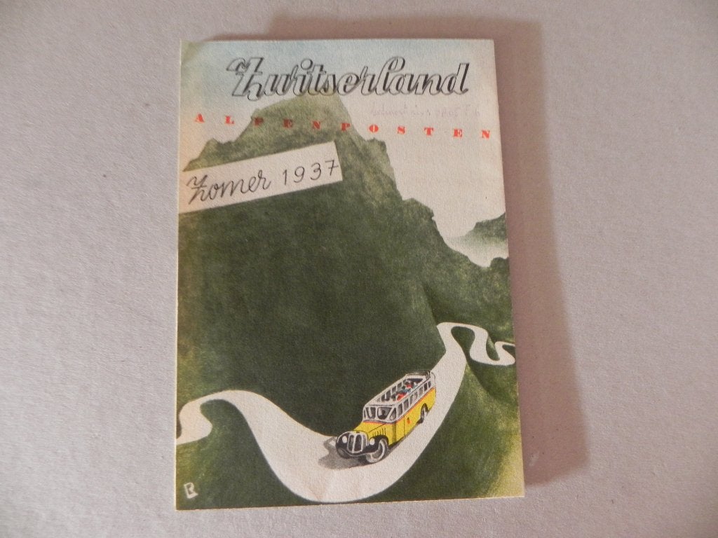 Route/landkaart reizen per Postauto door Zwitserland 1937, Boeken, Atlassen en Landkaarten, Gelezen, Landkaart, 1800 tot 2000